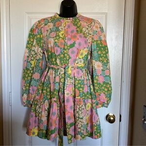 Scoop Mock Neck Tiered Dress Size XS 🩷